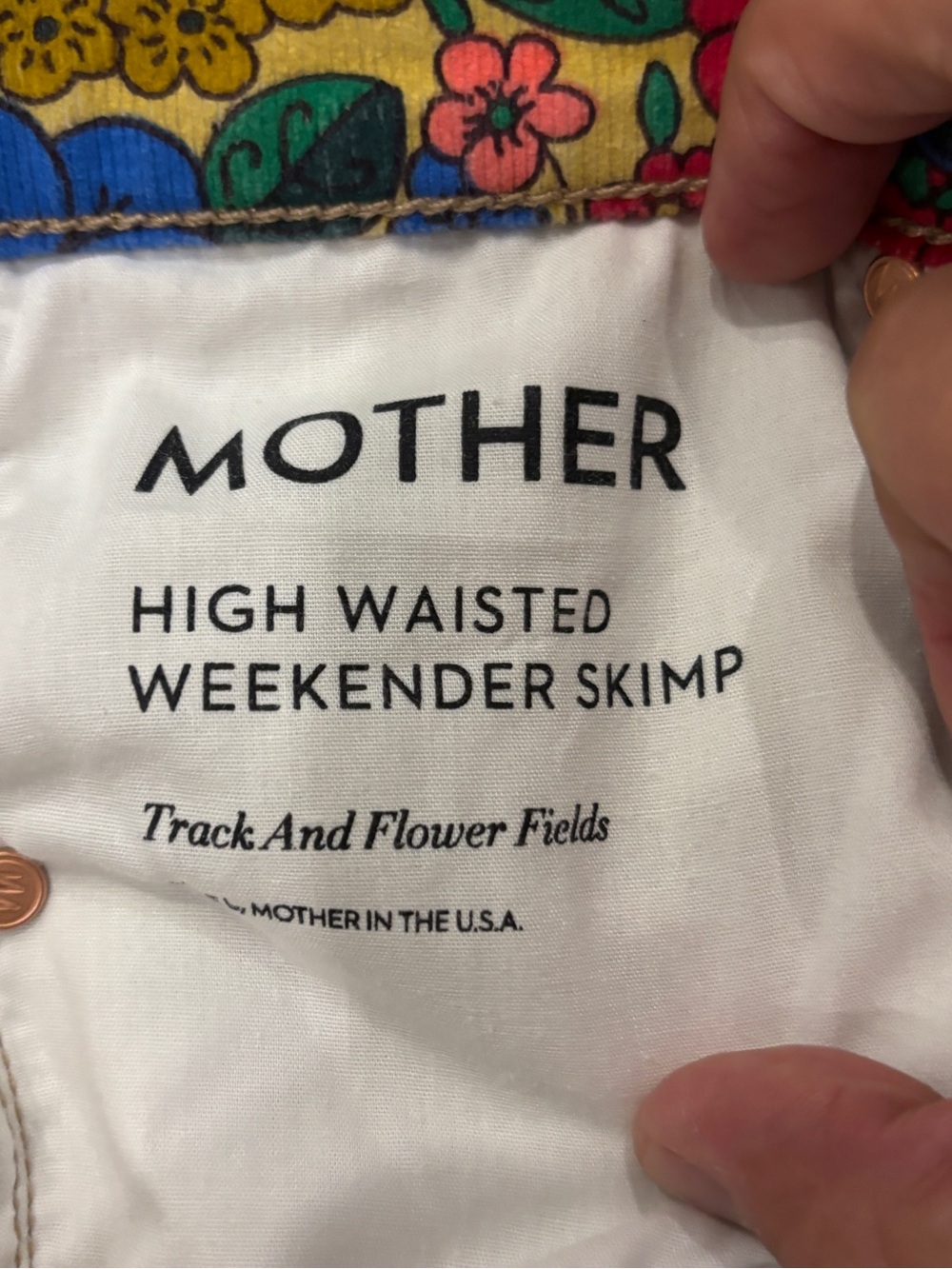 MOTHER High Waisted Weekender Skimp Track And Flower Fields Floral Jeans 27 - Picture 5 of 5